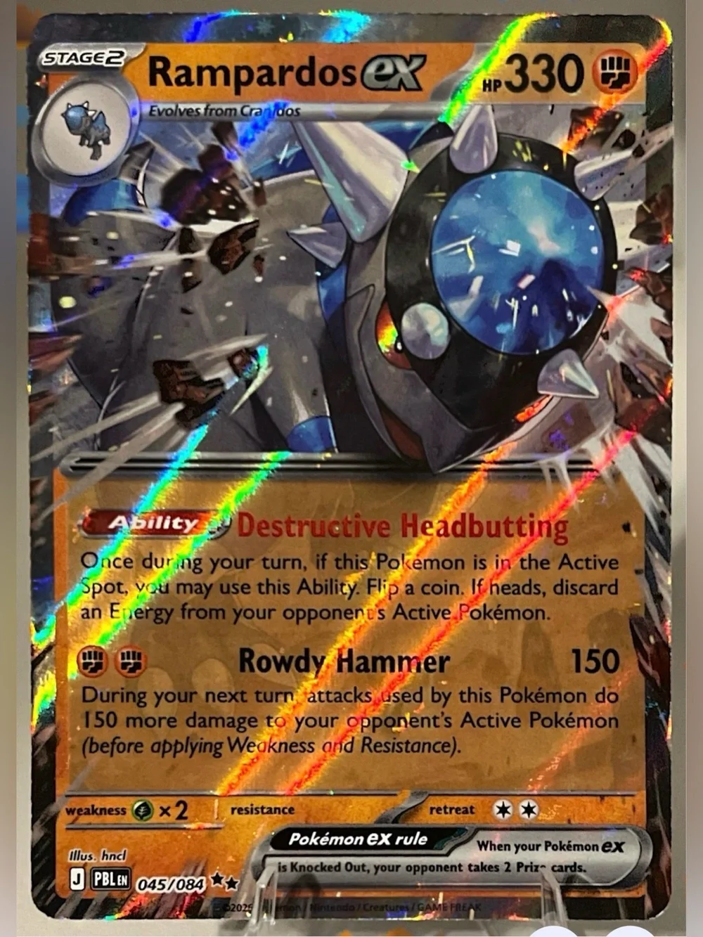 Pokémon TCG: Pitch Black - RAMPARDOS EX 045/084 NM
